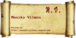 Meszko Vilmos névjegykártya